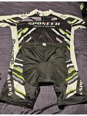 Sponeed Cycle Shirt & Shorts Men's Cycle Gel Pad Seat & Lightweight Jersey
